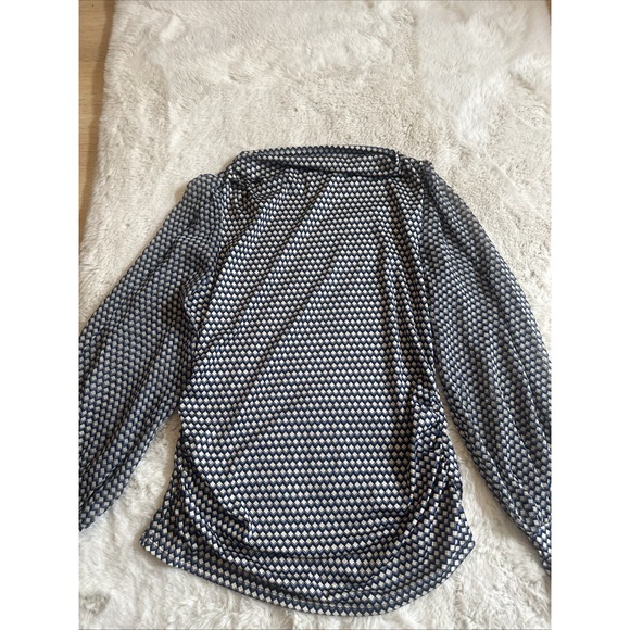 Chenault Tops - CHENAULT‎ Womens Bell Sleeve Wear To Work Faux Wrap Top Multicolor Size M